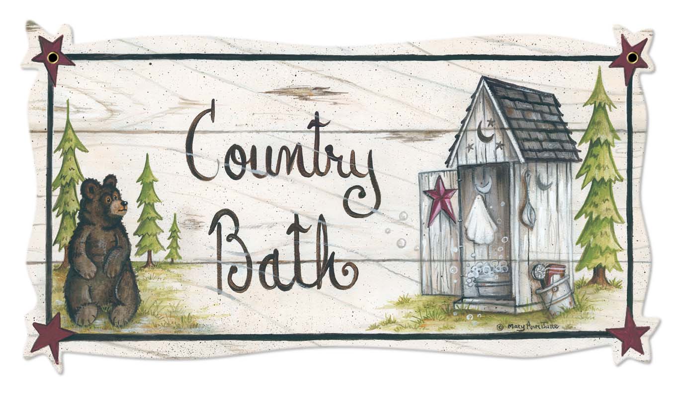 Country Bath Bear Vintage Sign