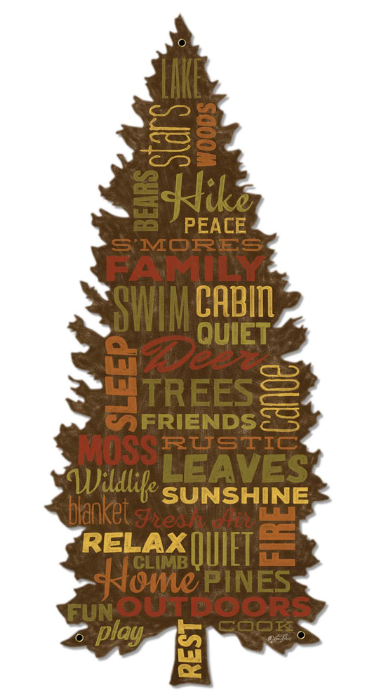 Tree With Words Cutout Vintage Sign