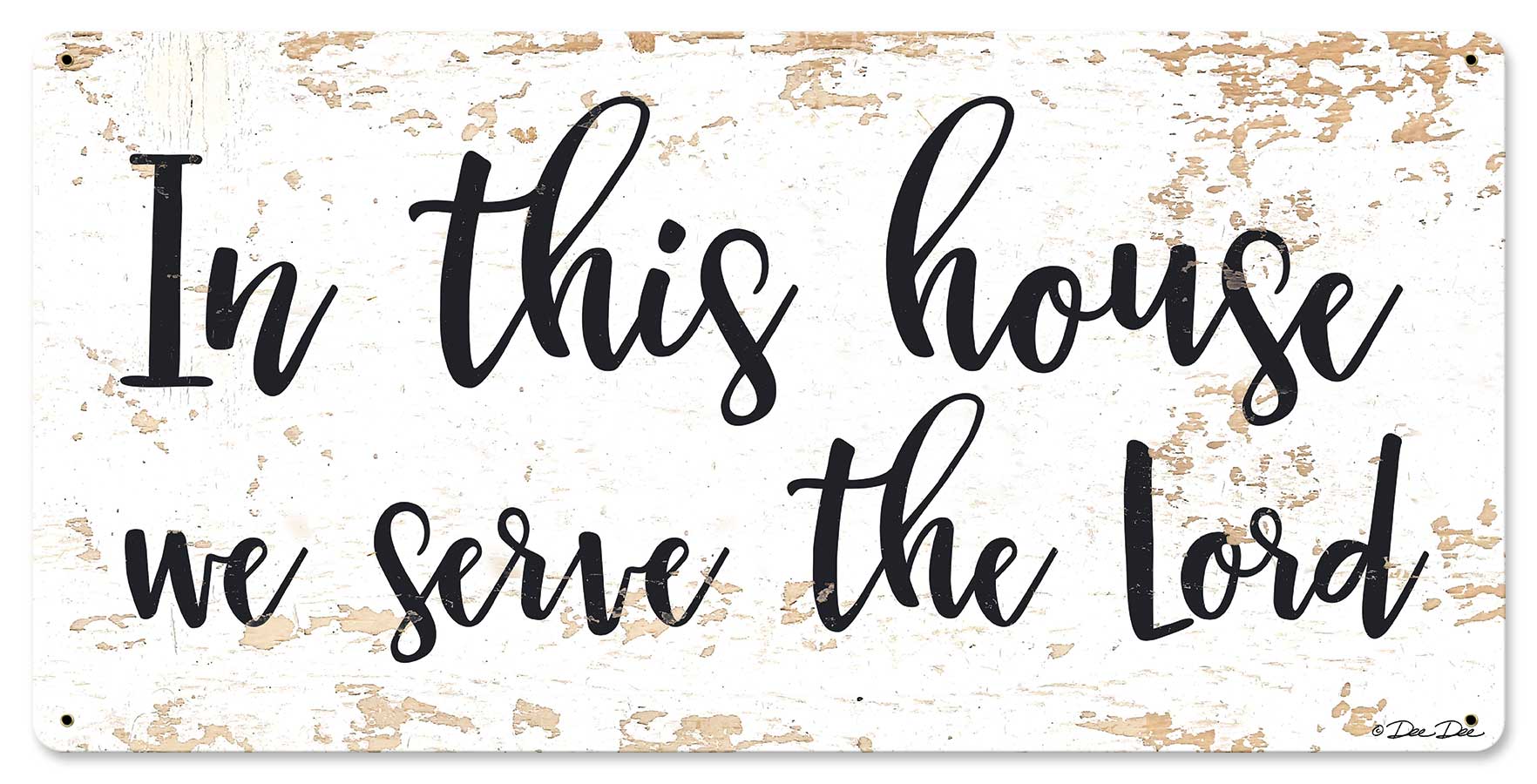 In This House We Serve The Lord Vintage Sign