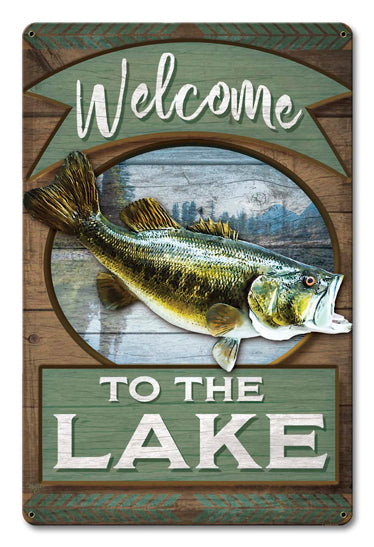 Welcome To The Lake Vintage Sign