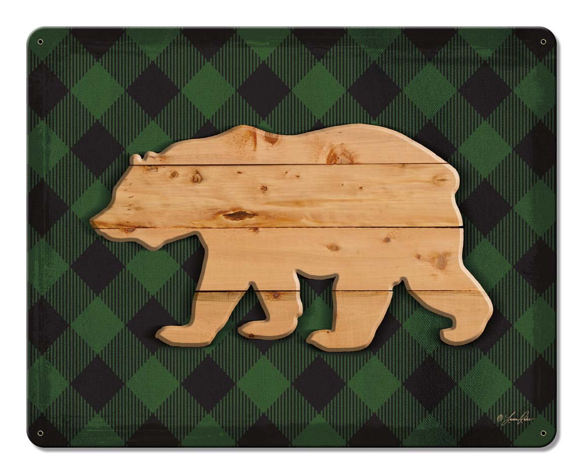 Wood Bear Vintage Sign