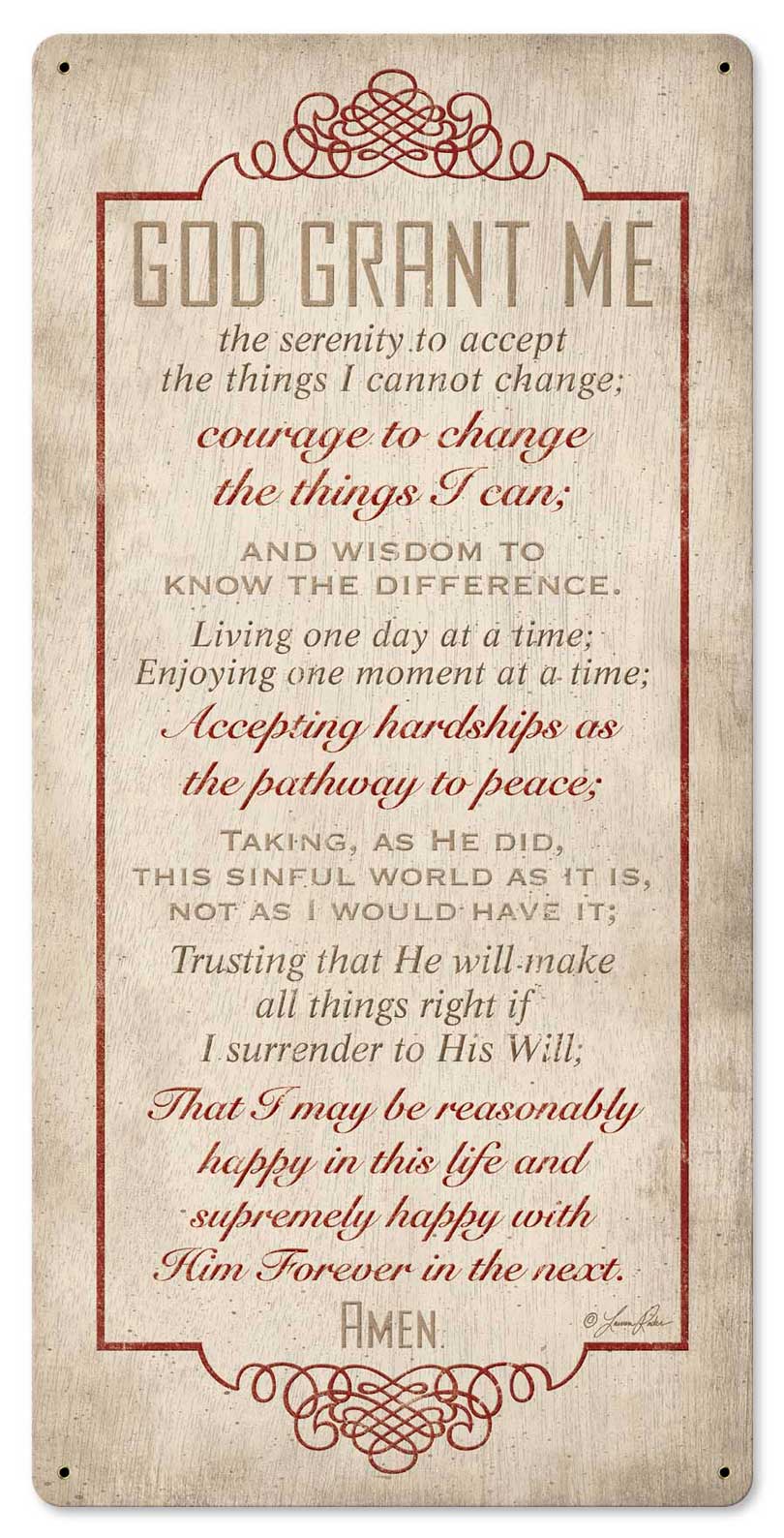 Serenity Prayer Vintage Sign