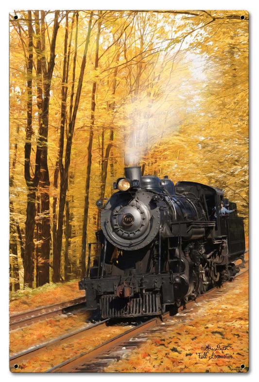 Fall Train Vintage Sign