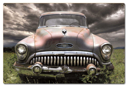 Buick In Field Vintage Sign