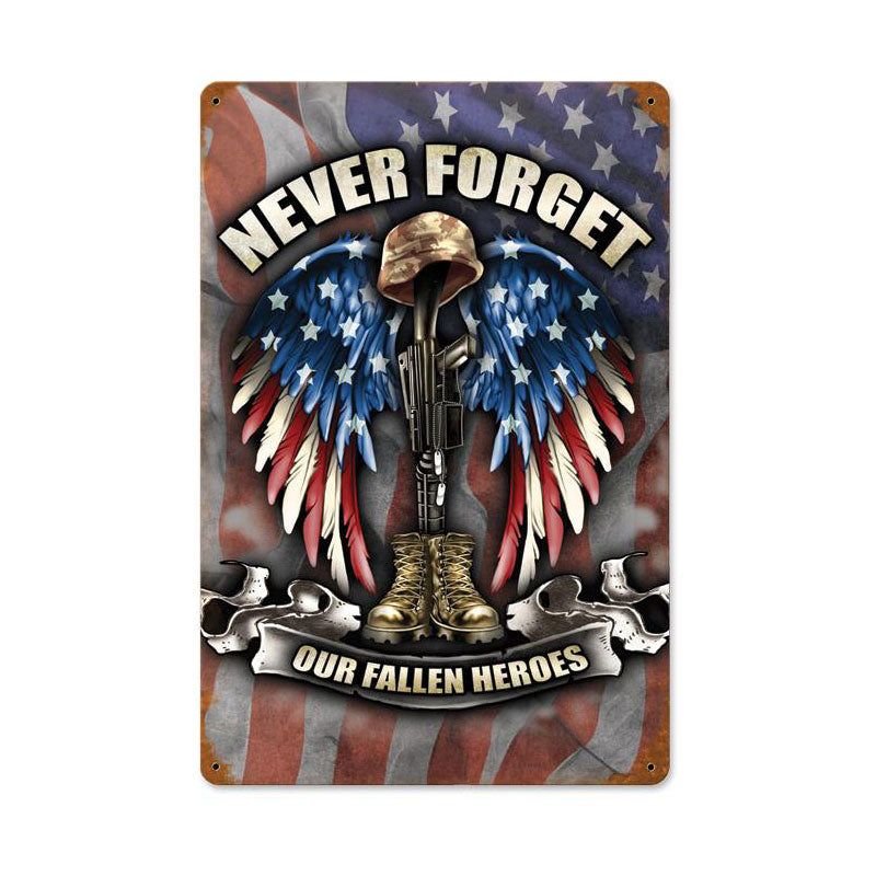 Fallen Heroes Vintage Sign