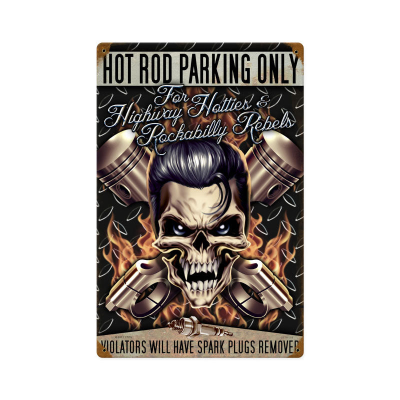 Hot Rod Parking Vintage Sign