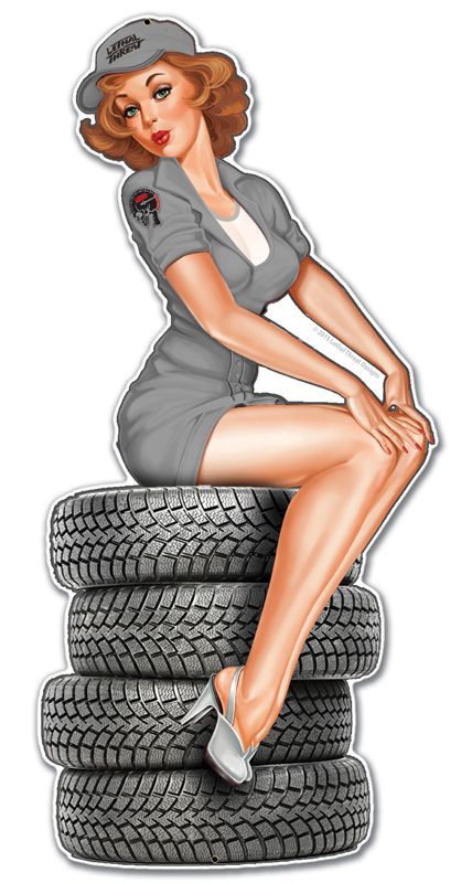 Plasma Tire Babe Vintage Sign