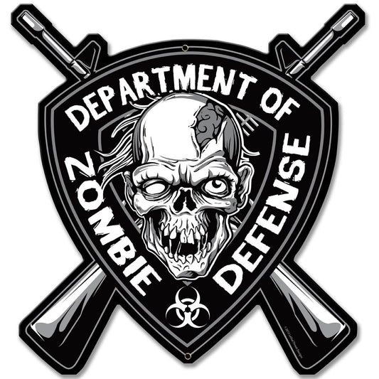 Zombie Defense Vintage Sign