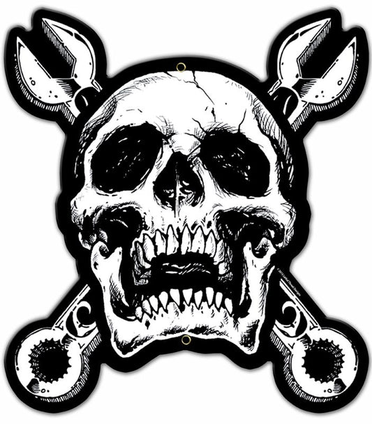 Skull N Cross Wrenches Vintage Sign