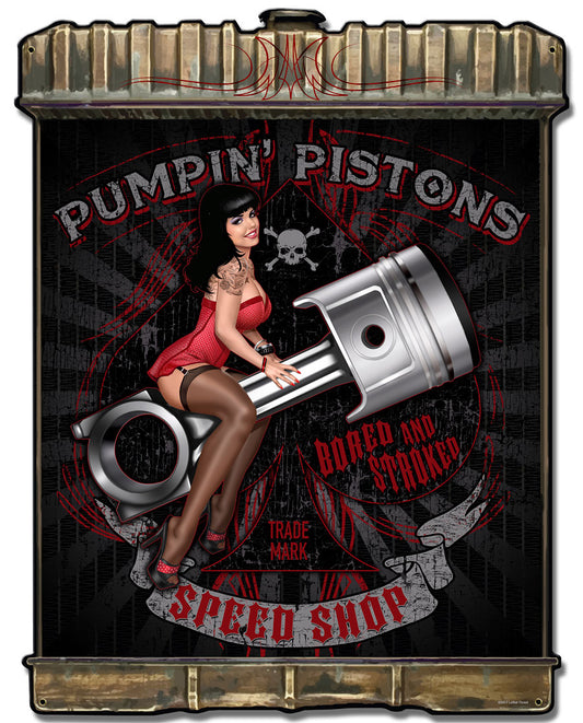 Radiator Pumpin Pistons Vintage Sign