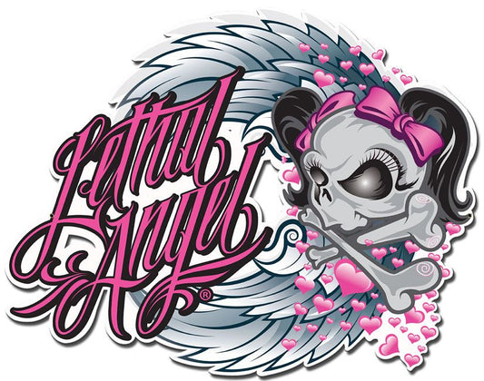 LETHAL ANGEL SKULL PINK BOWS