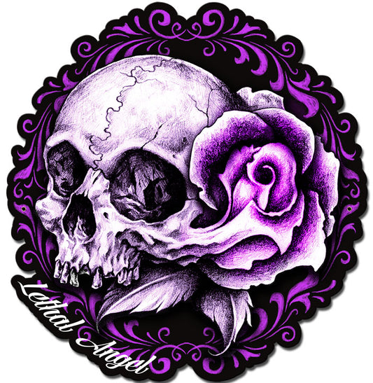 LETH192 - LETHAL ANGEL PINK SKULL ROSE