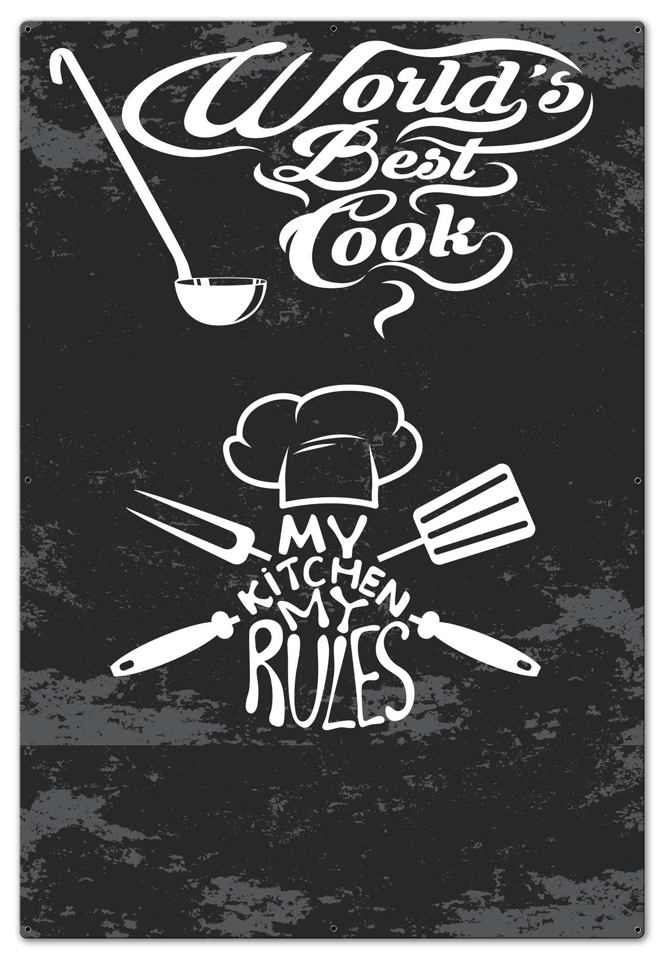 LETH216 - WORLDS BEST COOK Vintage Sign