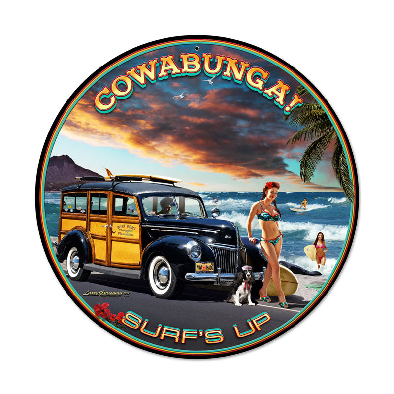 Cowabunga Vintage Sign