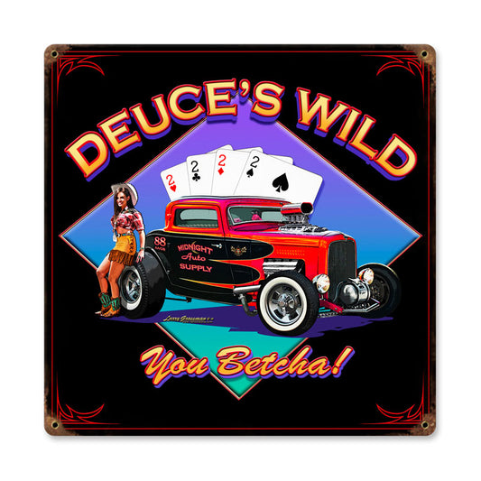 Deuces Wild Vintage Sign