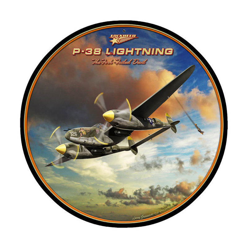 P-38 Lightning Vintage Sign