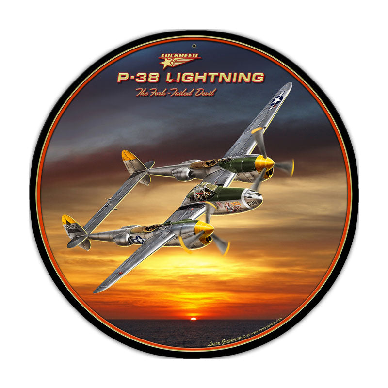 P-38 Lightning Vintage Sign