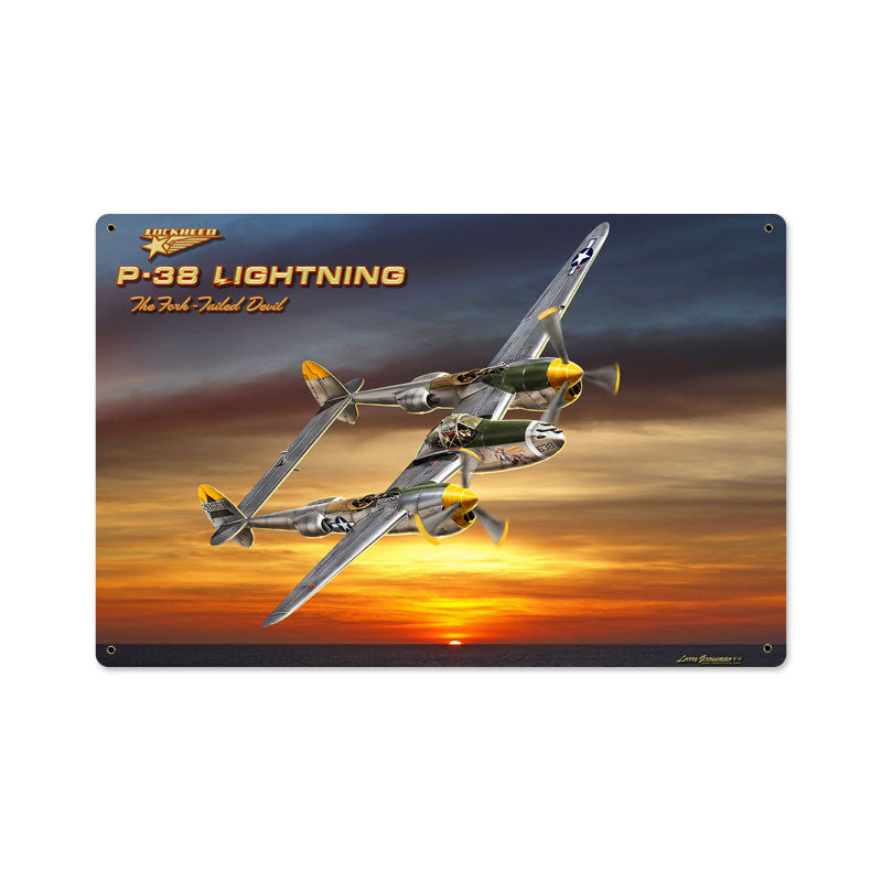 P-38 Lightning Vintage Sign