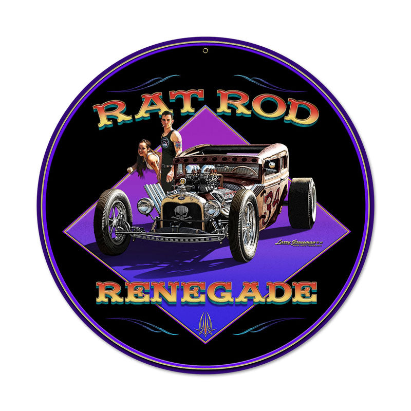 Rat Rod Renegade Vintage Sign