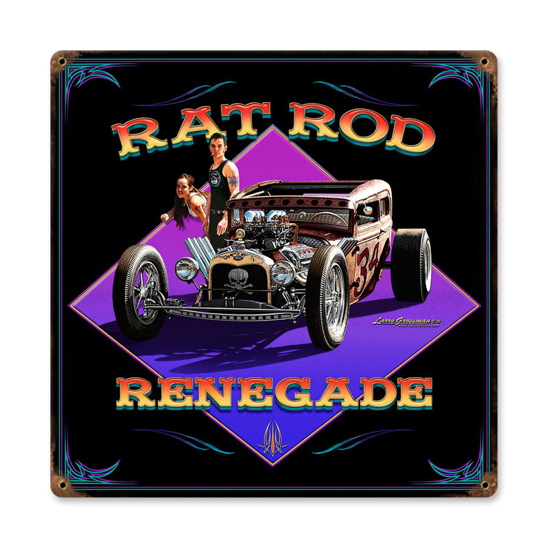 Rat Rod Renegade Vintage Sign
