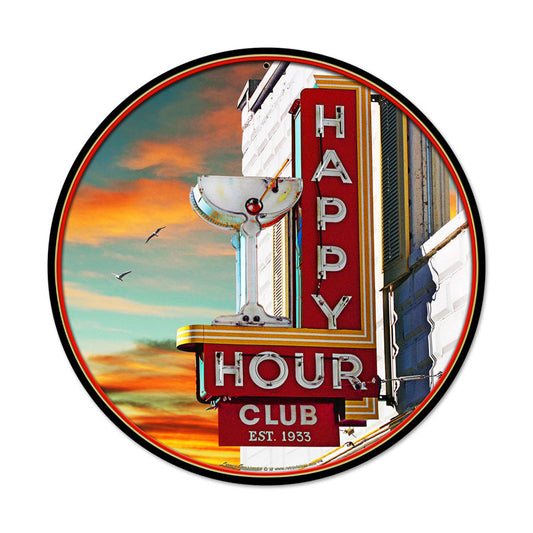 Happy Hour Vintage Sign