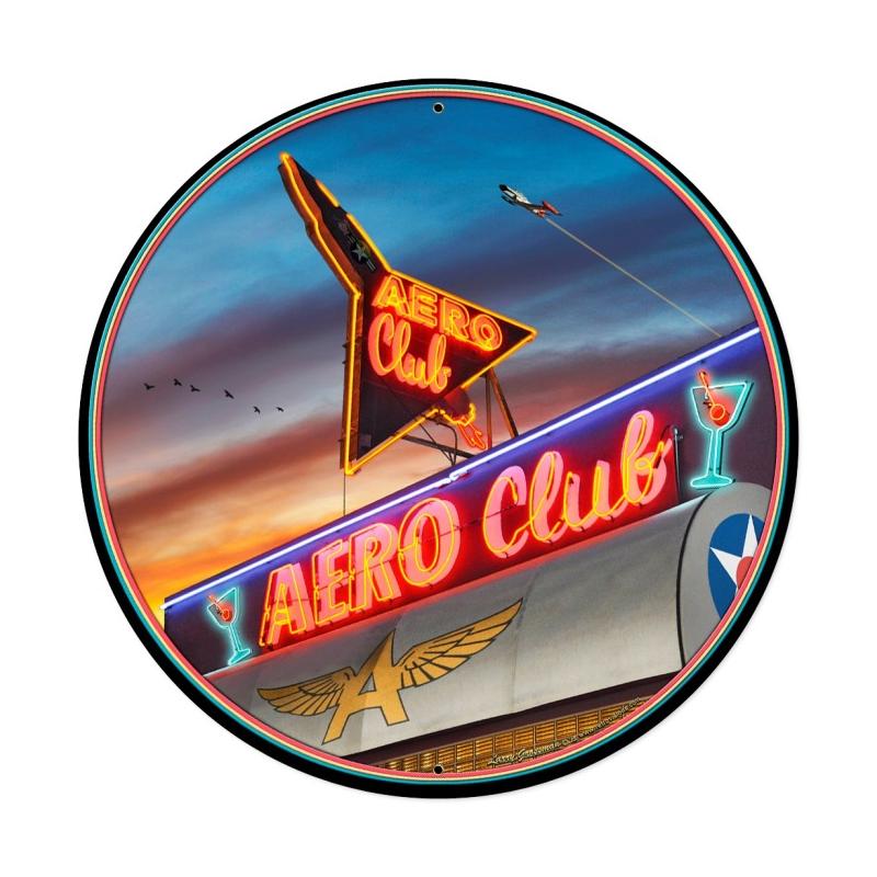 Aero Club Round Xl Vintage Sign