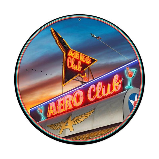 Aero Club Round Xl Vintage Sign