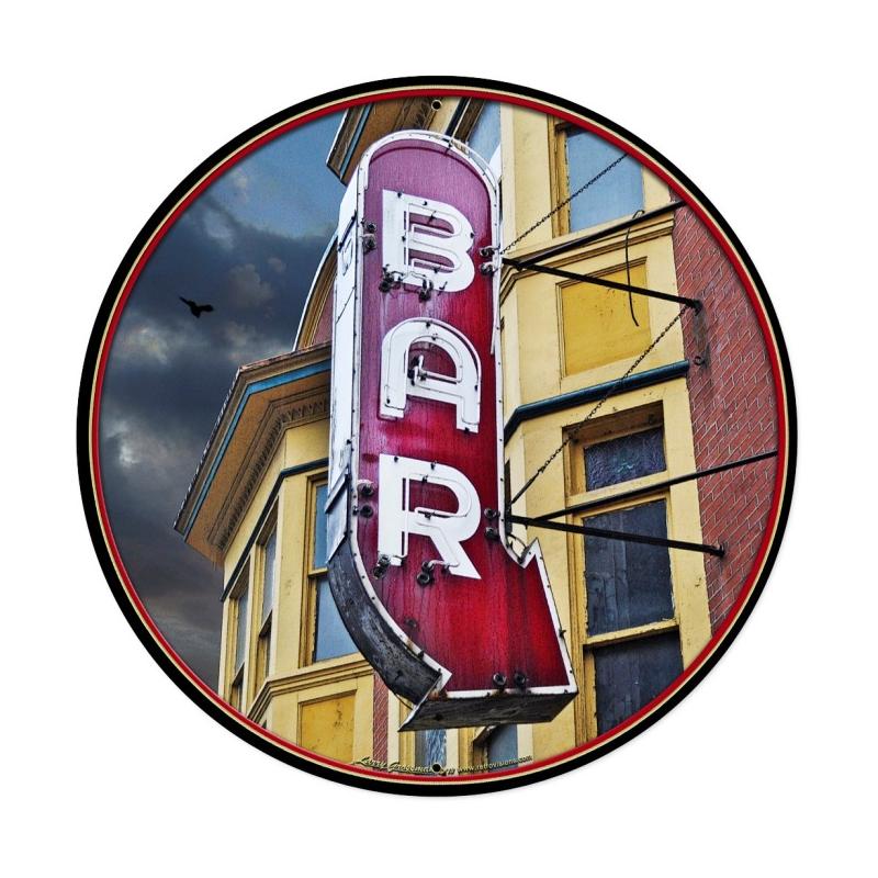 Bar Round Xl Vintage Sign
