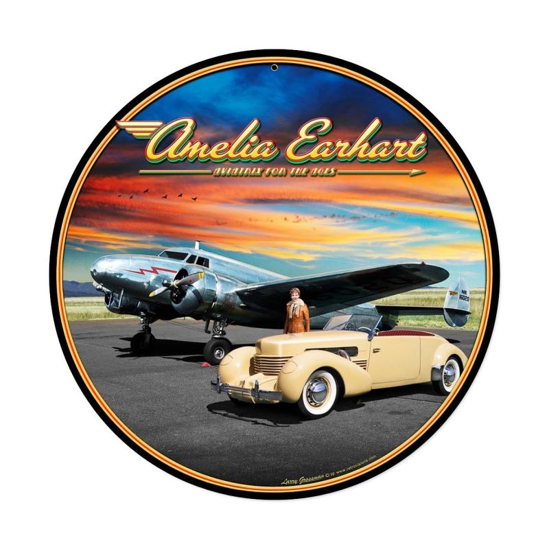 Amelia Earhart Vintage Sign