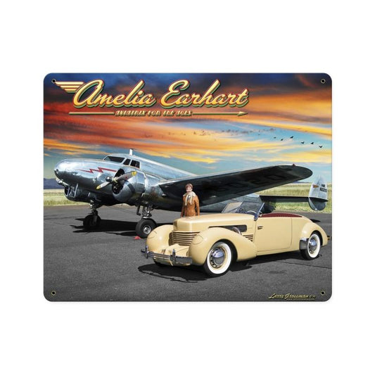 Amelia Earhart Vintage Sign