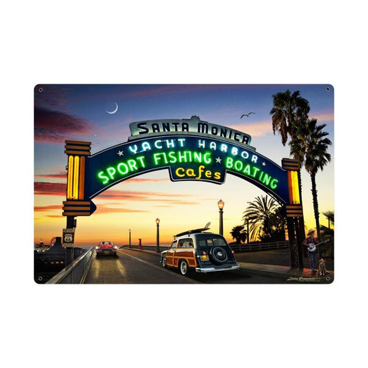 Santa Monica Pier Xl Vintage Sign