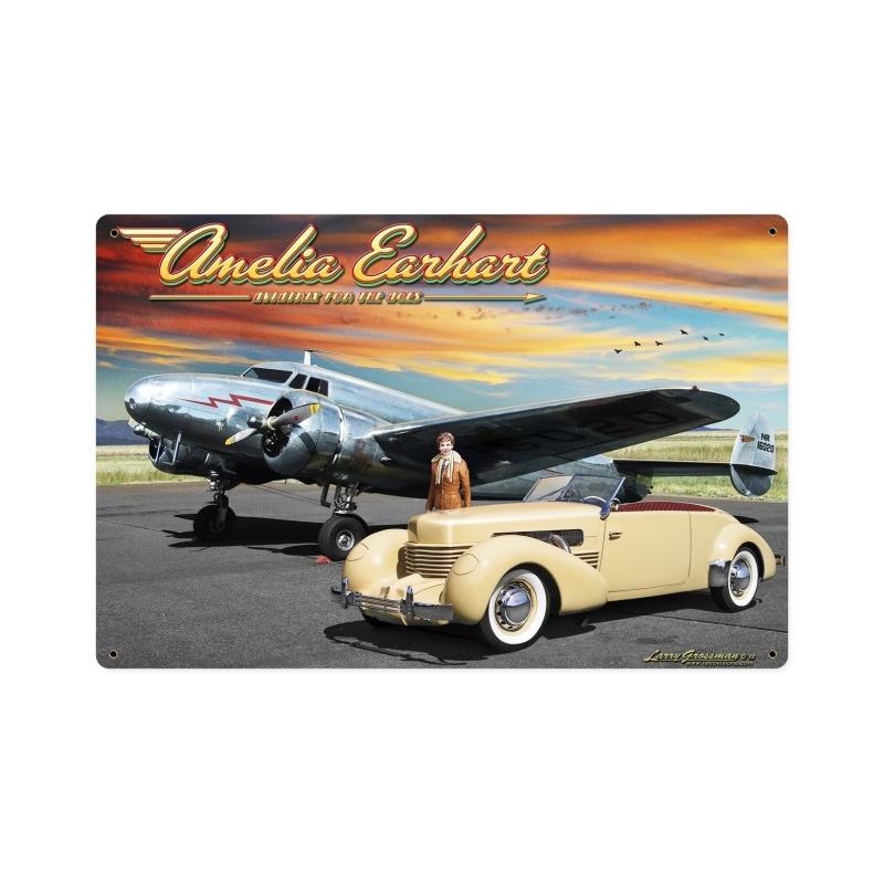 Amelia Earhart Vintage Sign