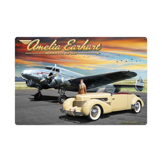 Amelia Earhart Vintage Sign