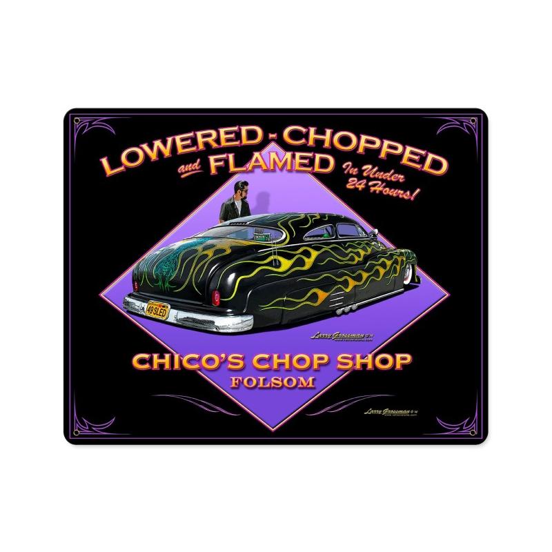 Lowered Chopped & Flamed Vintage Sign