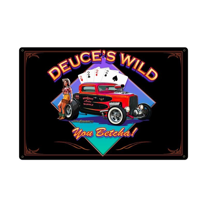 Deuces Wild Vintage Sign