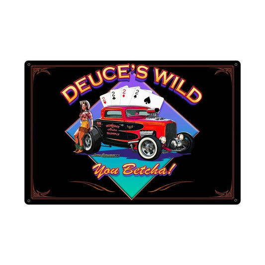 Deuces Wild Vintage Sign