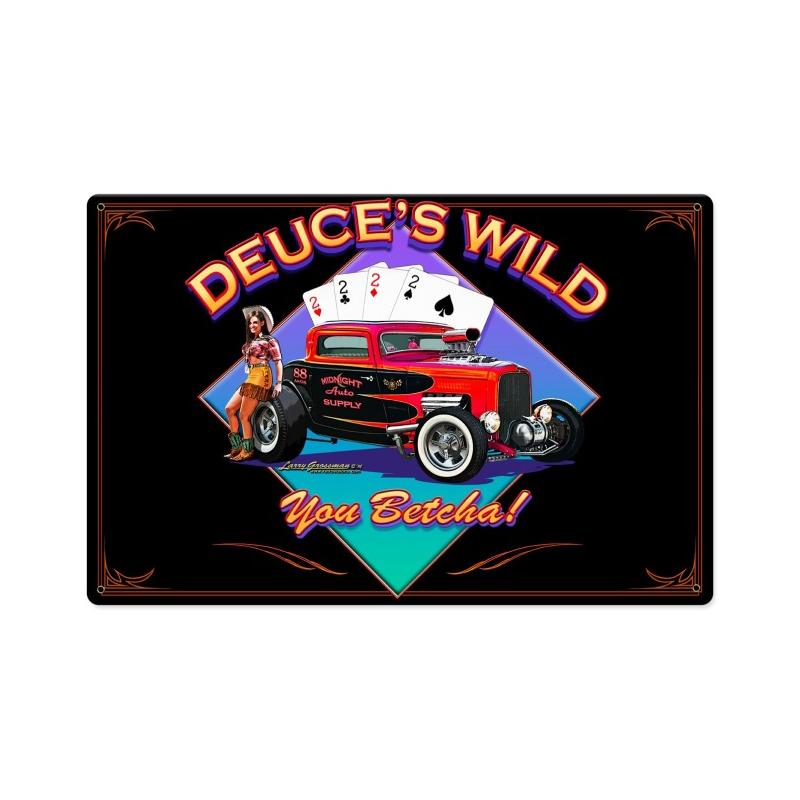 Deuces Wild Vintage Sign