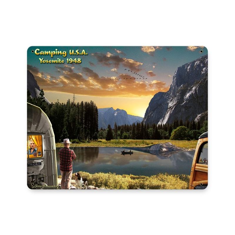 Camping Usa 1948 Vintage Sign