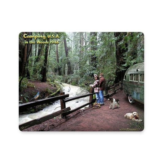 Camping Usa 1949 Vintage Sign