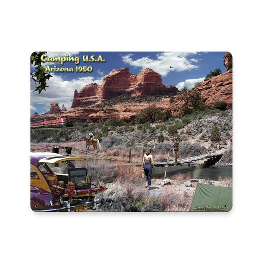 Camping Usa 1950 Vintage Sign