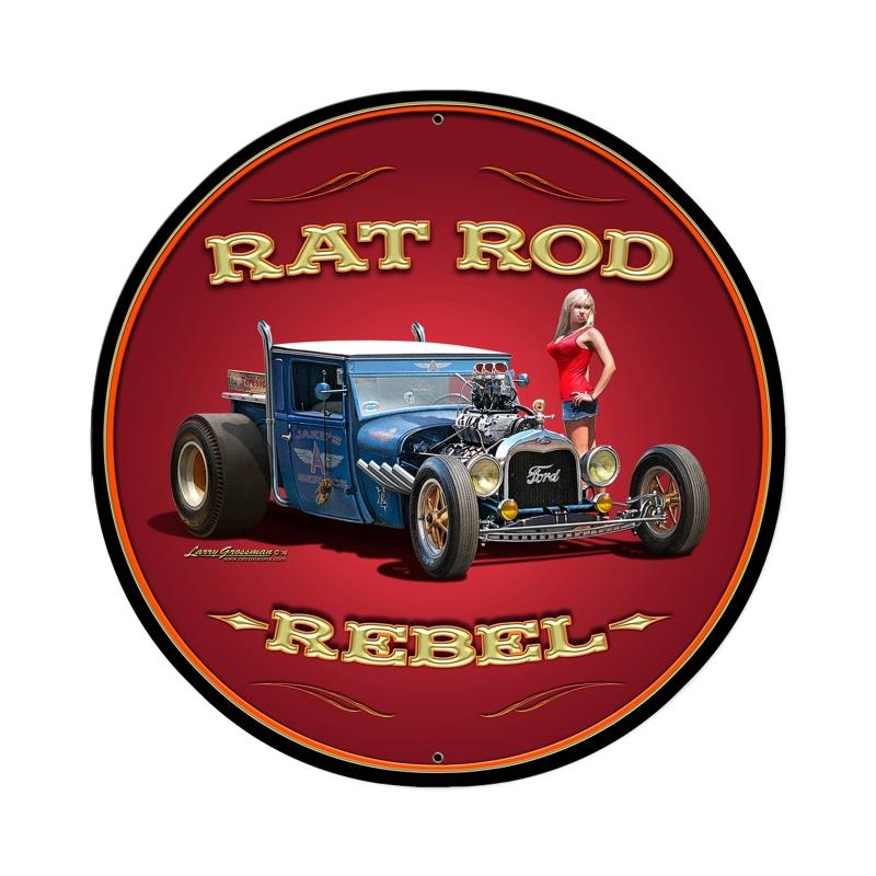 Rat Rod Rebel Vintage Sign