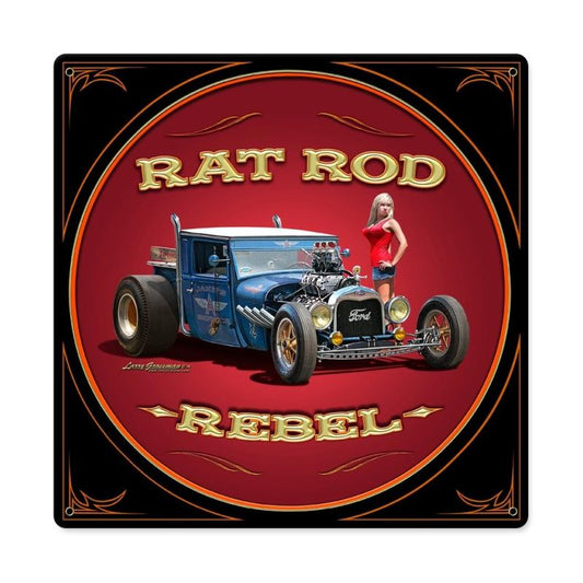 Rat Rod Rebel Vintage Sign