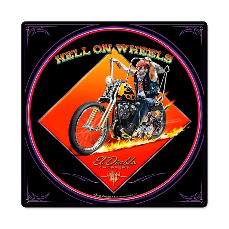 Hell On Wheels Vintage Sign