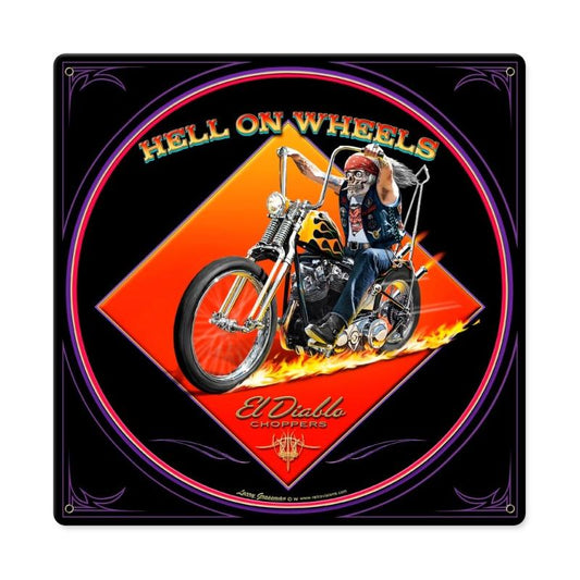 Hell On Wheels Vintage Sign