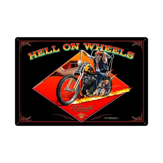 Hell On Wheels Vintage Sign