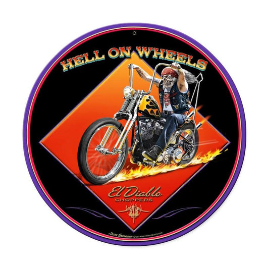 Hell On Wheels Vintage Sign