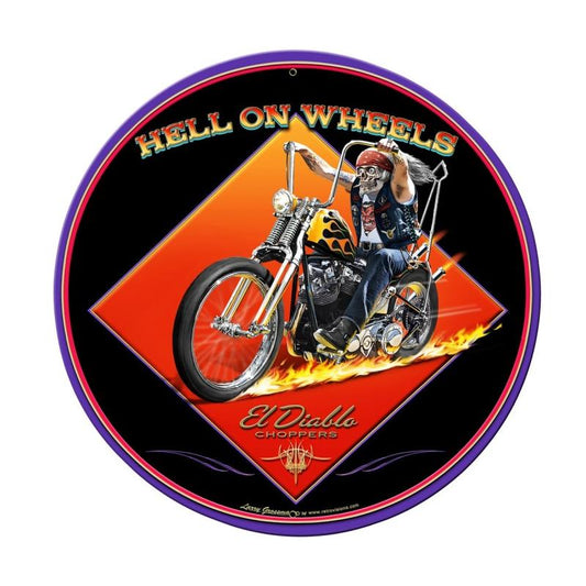 Hell On Wheels Vintage Sign