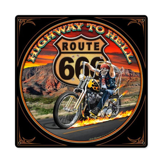 Highway To Hell Vintage Sign
