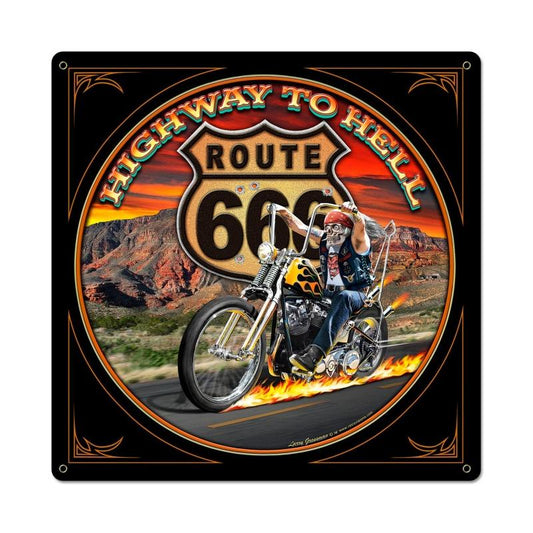 Highway To Hell Vintage Sign
