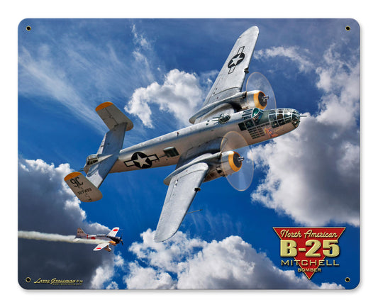 B-25 Mitchell Bomber Vintage Sign